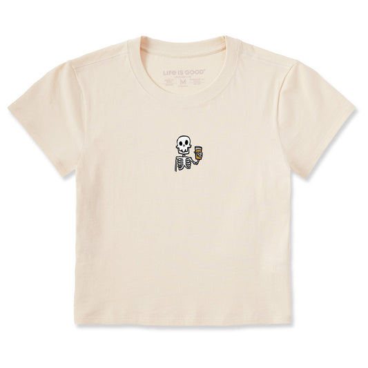 Women's Skeleton w Beer Crusher-LITE Shrunken Tee