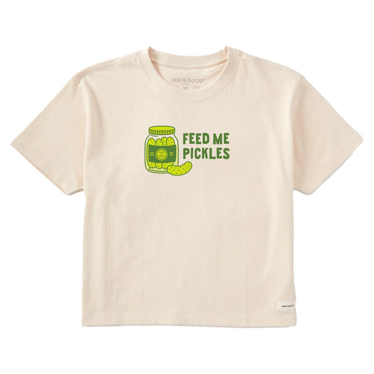 Women's Feed Me Pickles Short Sleeve Crusher Boxy Tee