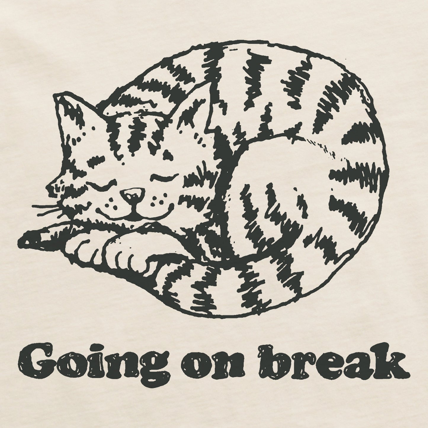Women's Cat Going on Break Short Sleeve Crusher Boxy Tee
