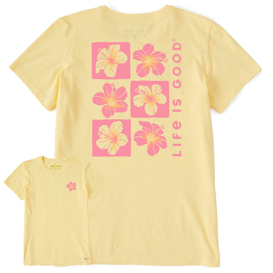 Women's Six Hibiscus Short Sleeve Crusher Tee