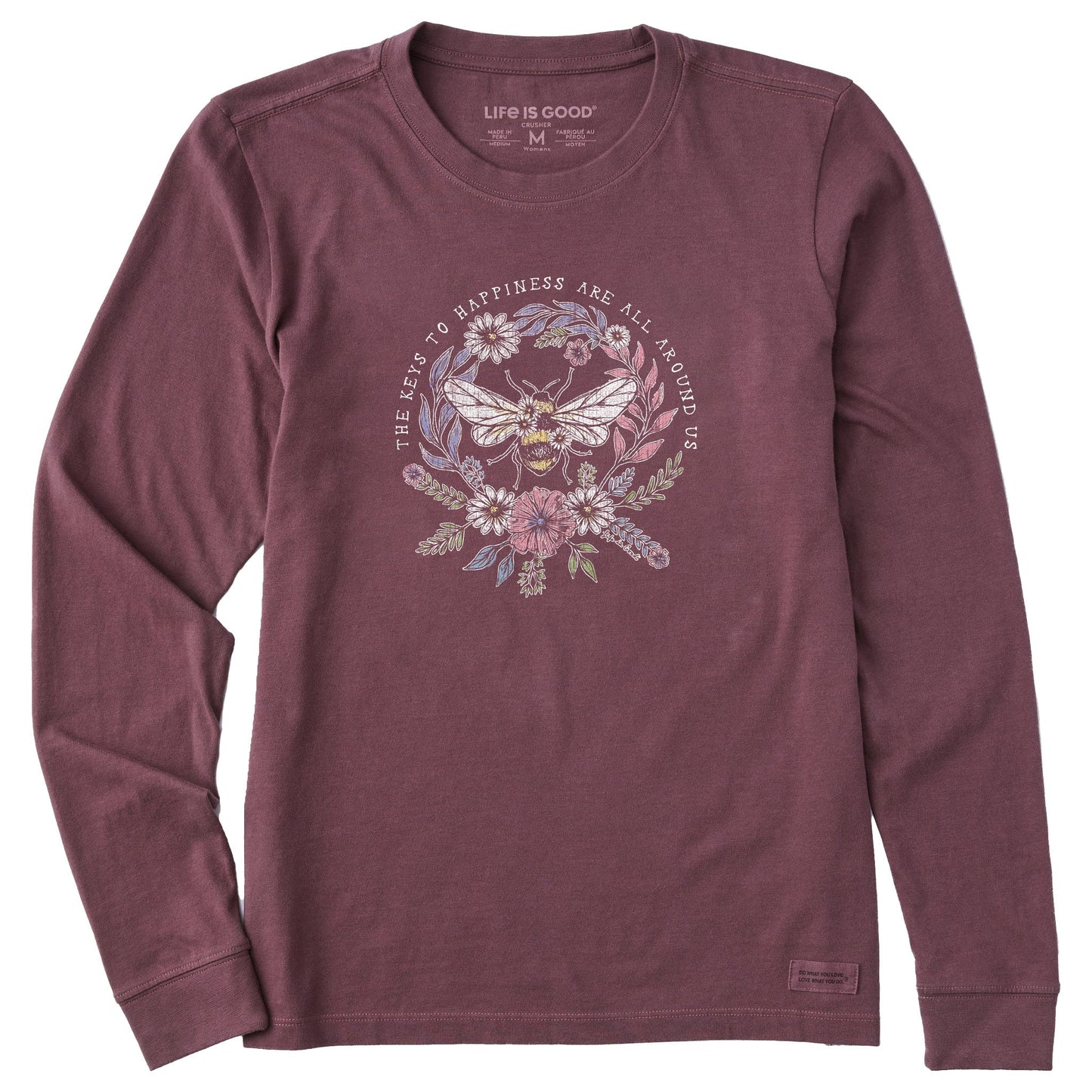 Women's Bee Happiness All Around Long Sleeve Crusher Tee