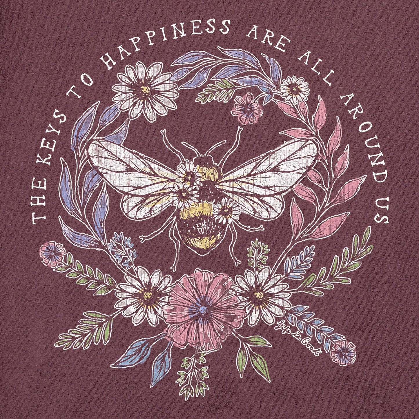 Women's Bee Happiness All Around Long Sleeve Crusher Tee