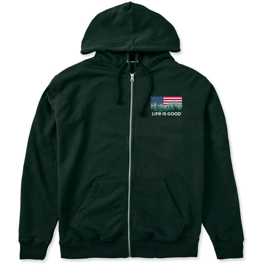 Men's Flag Forest LIG Good Vibes Fleece Zip Hoodie