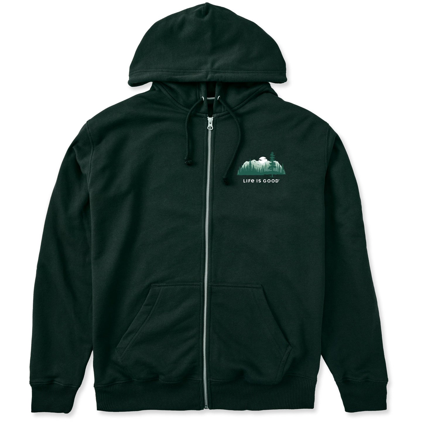 Men's Evergreen Silhouette Good Vibes Fleece Zip Hoodie