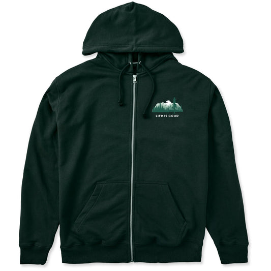 Men's Evergreen Silhouette Good Vibes Fleece Zip Hoodie