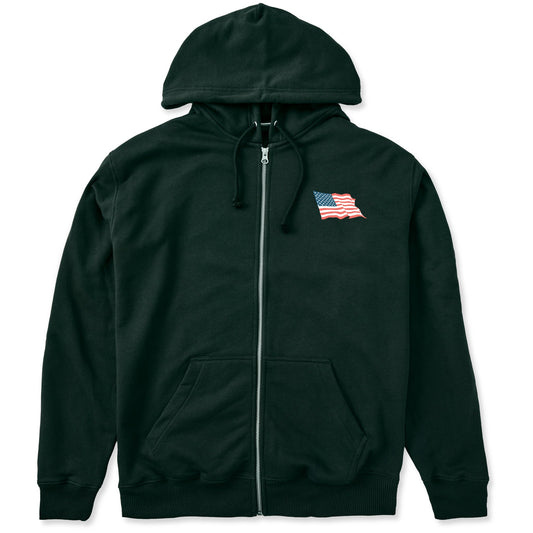 Men's Waving Flag Good Vibes Fleece Zip Hoodie