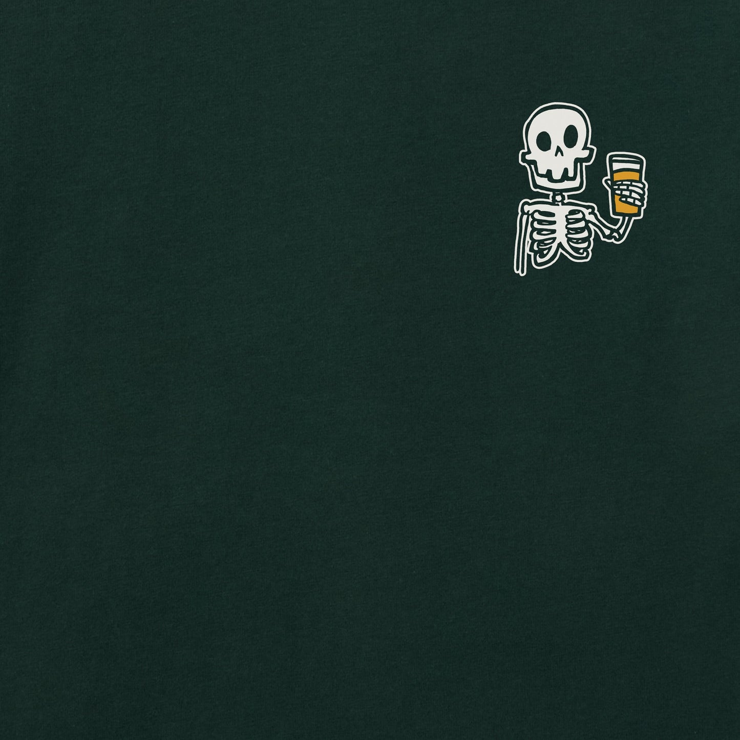 Men's Skeleton w Beer Good Vibes Fleece Zip Hoodie