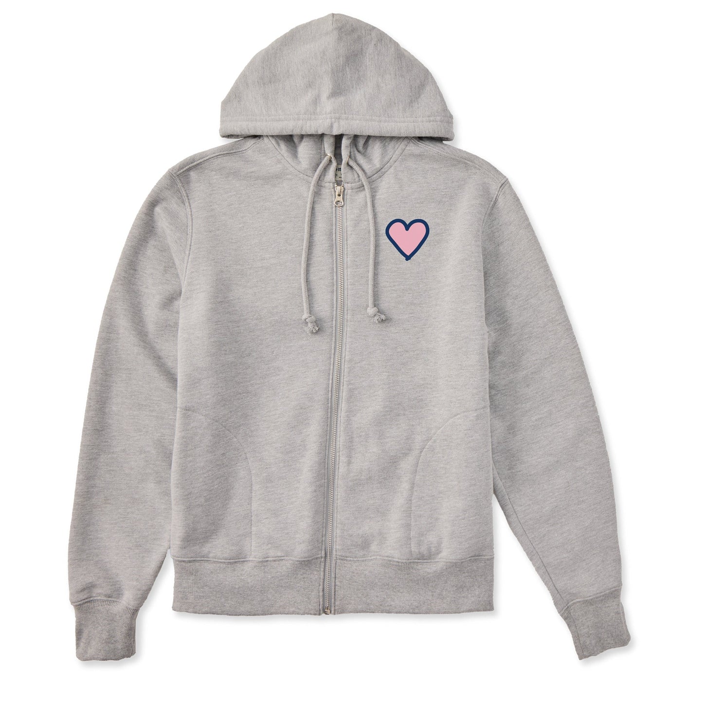 Women's Heart Simple Good Vibes Fleece Zip Hoodie