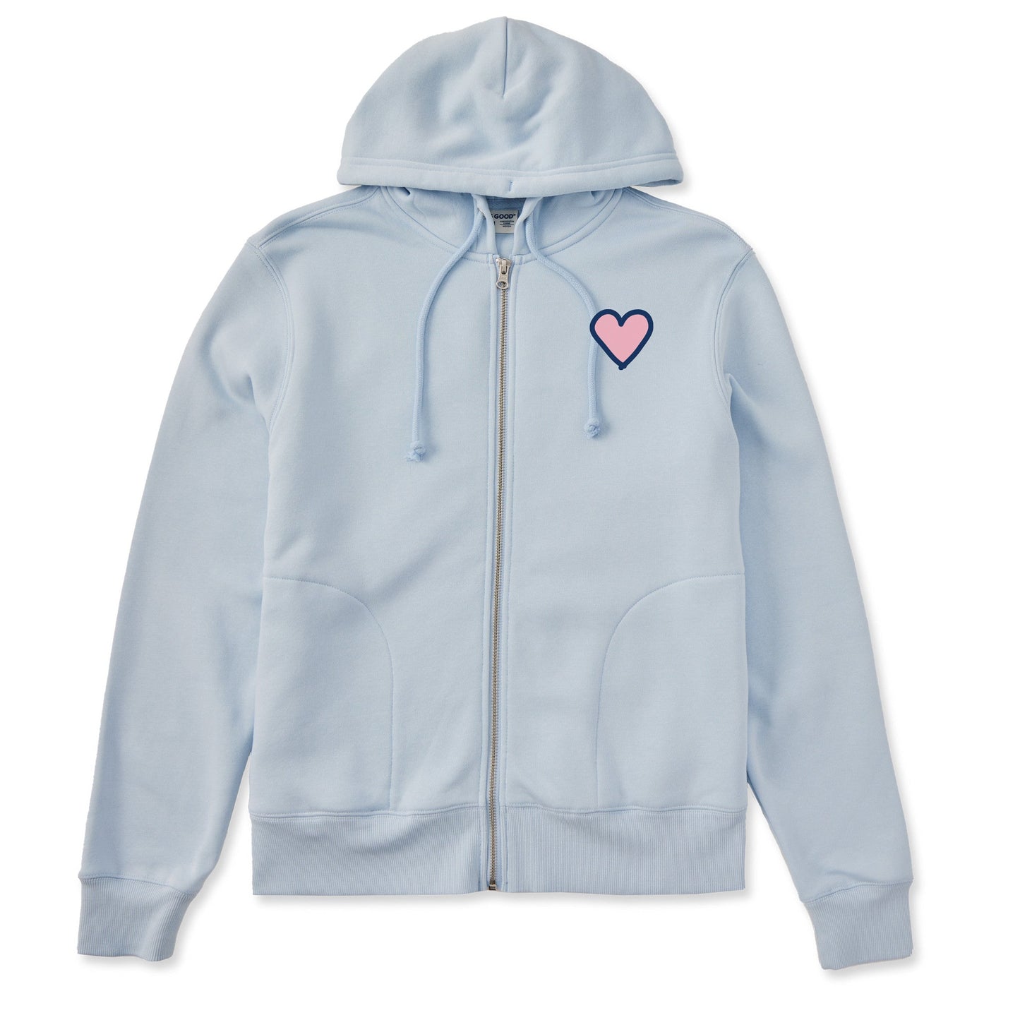 Women's Heart Simple Good Vibes Fleece Zip Hoodie
