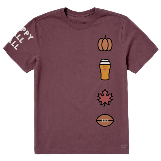 Men's Happy Fall Y'all Icons Short Sleeve Crusher Tee