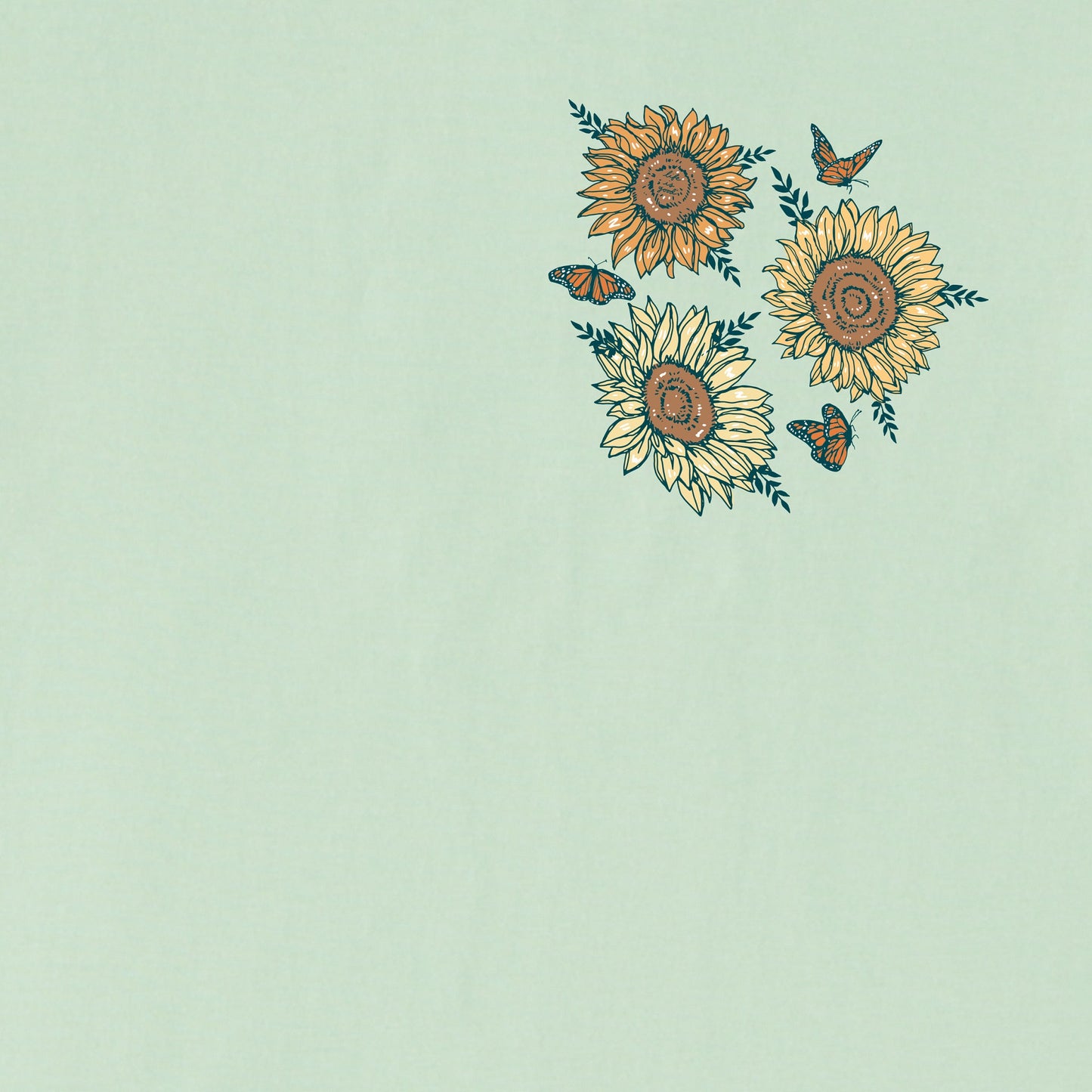 Women's Sunflower Butterflies Short Sleeve Crusher Boxy Tee