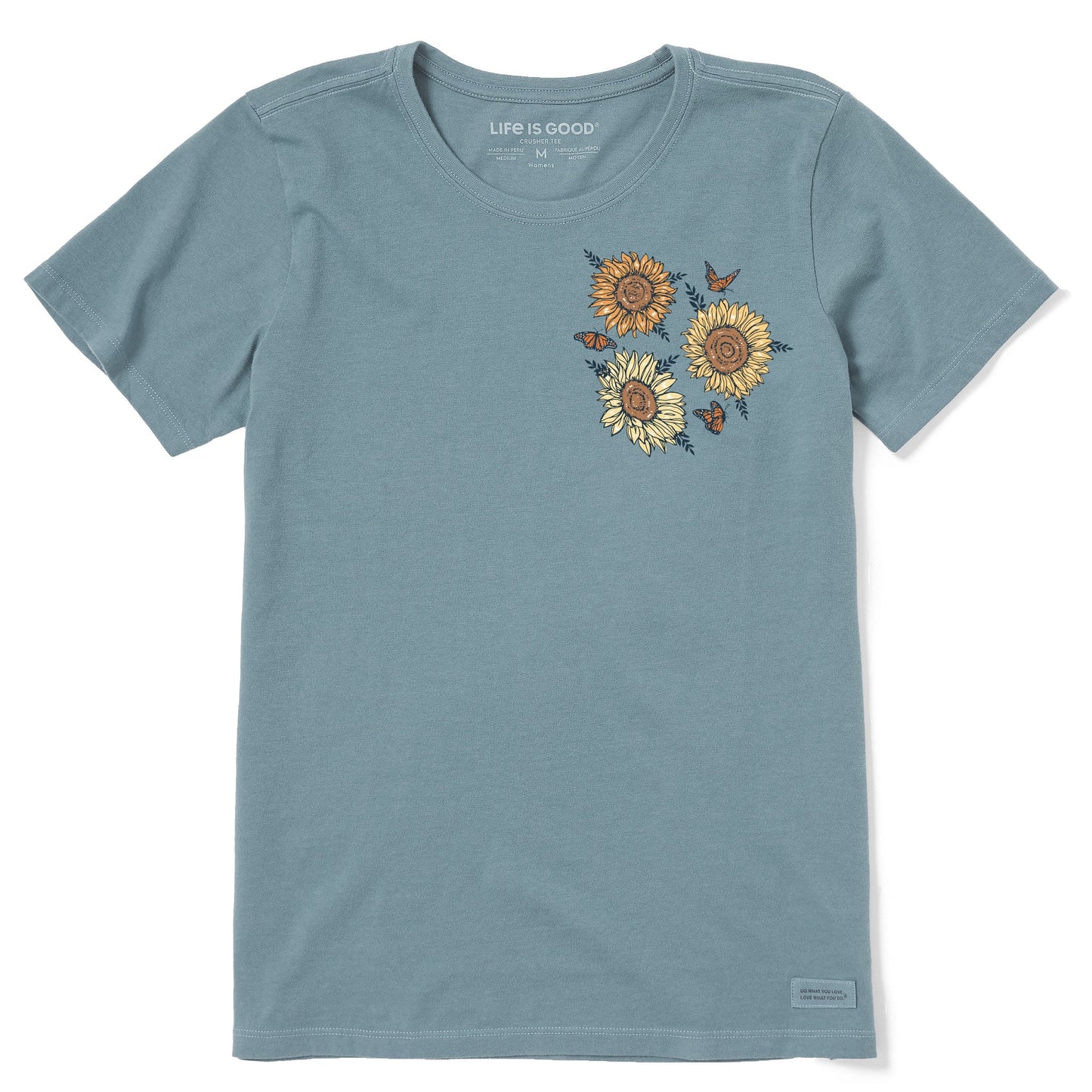Women's Sunflower Butterflies Short Sleeve Crusher Tee