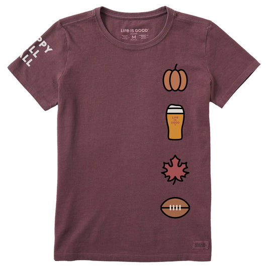 Women's Happy Fall Y'all Icons Short Sleeve Crusher Tee