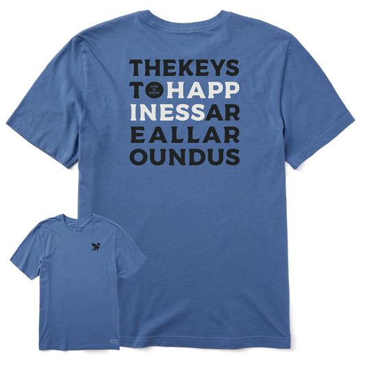 Men's Bert's Keys to Happiness Short Sleeve Crusher Tee