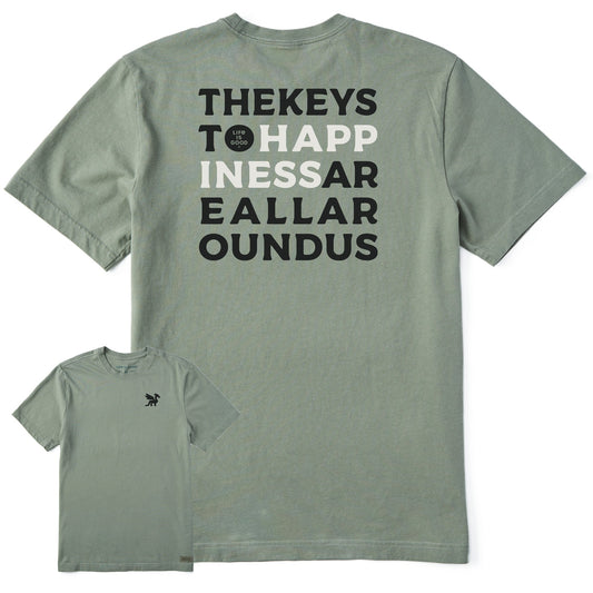 Men's Bert's Keys to Happiness Short Sleeve Crusher Tee