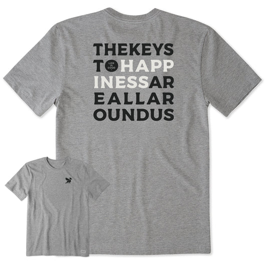 Men's Bert's Keys to Happiness Short Sleeve Crusher Tee