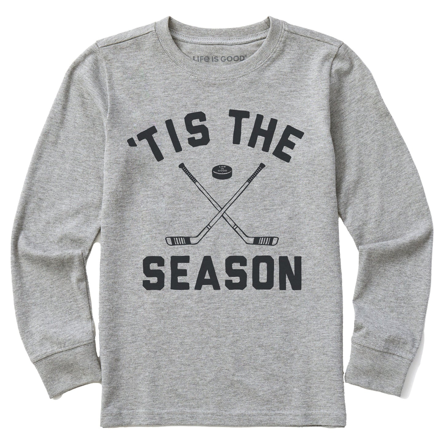 Kids Tis the Season Hockey Long Sleeve Crusher Tee
