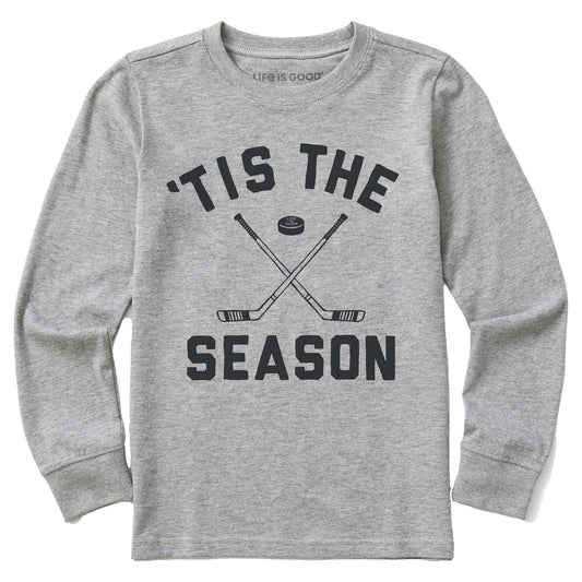 Kids Tis the Season Hockey Long Sleeve Crusher Tee