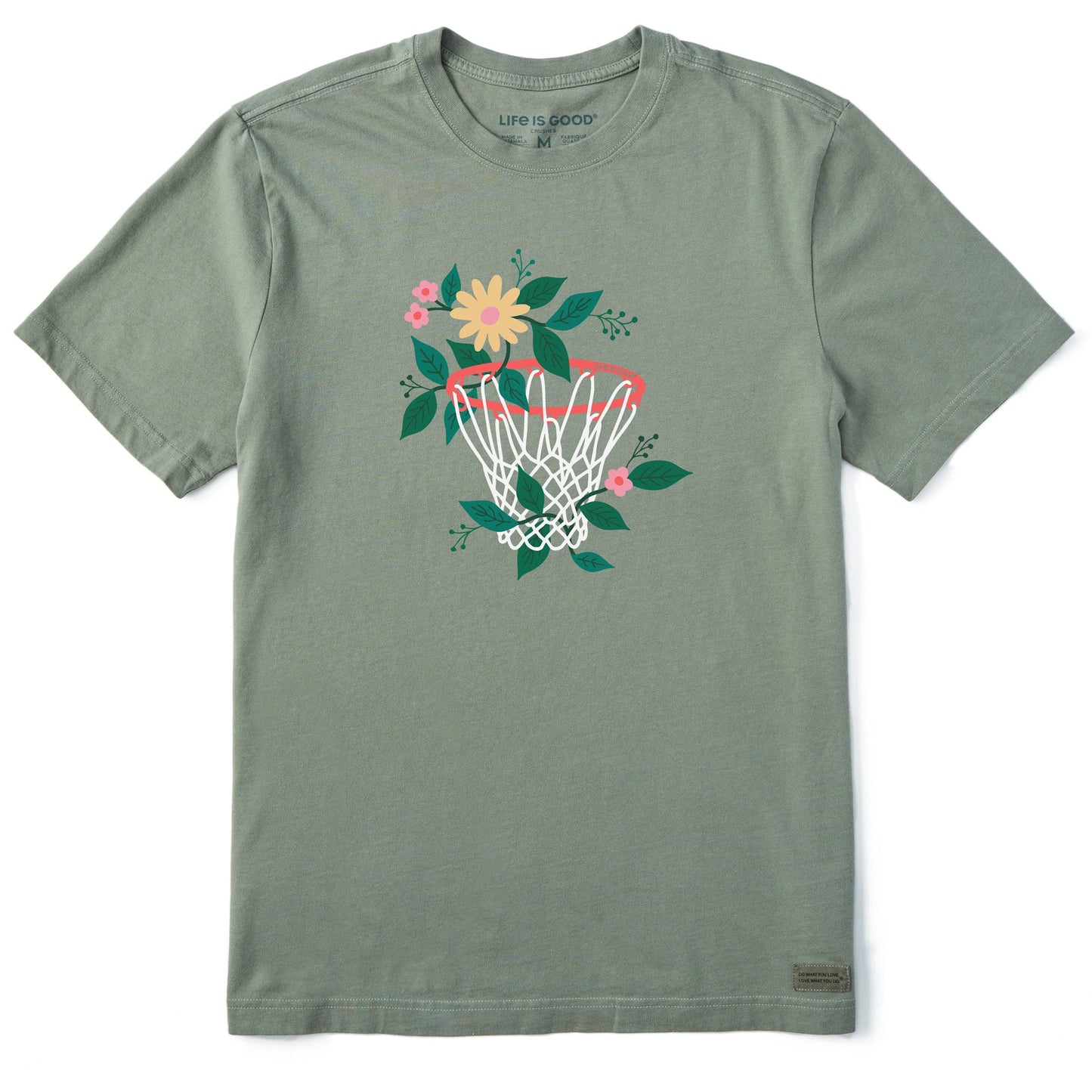 Men's Floral Basketball Short Sleeve Crusher Tee