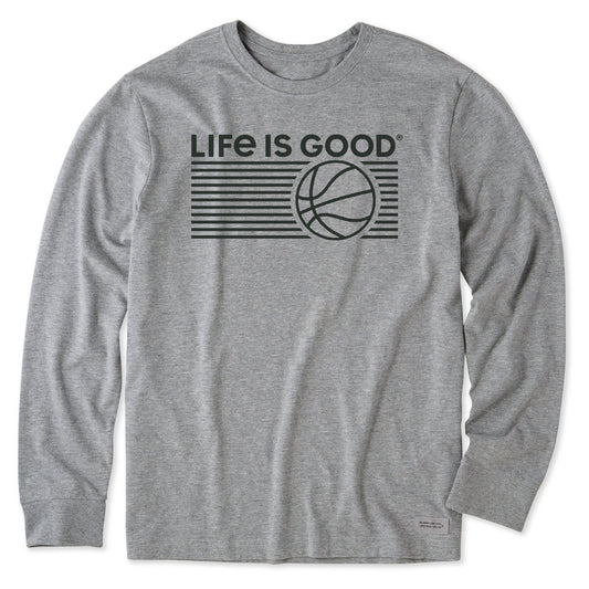 Men's Basketball Stripes Long Sleeve Crusher Tee