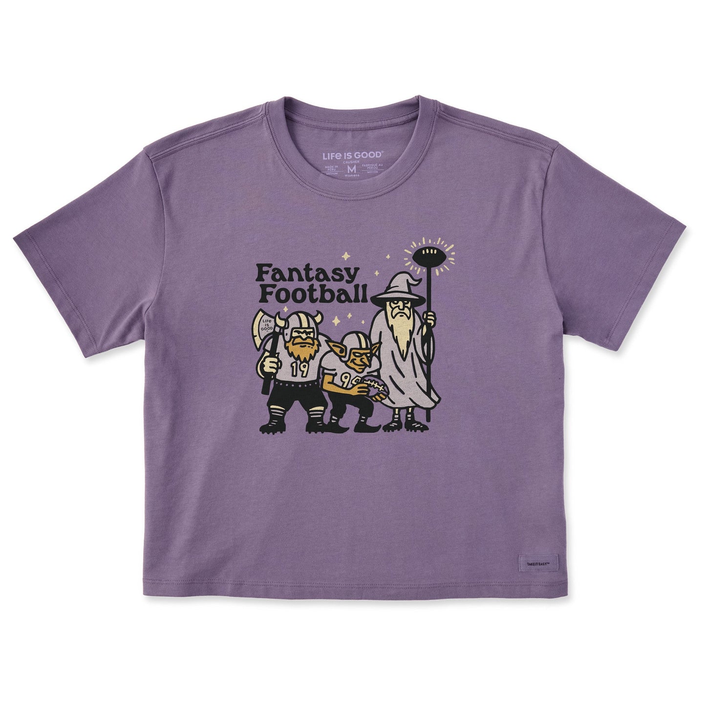 Women's Fantasy Football Trio Short Sleeve Crusher Boxy Tee