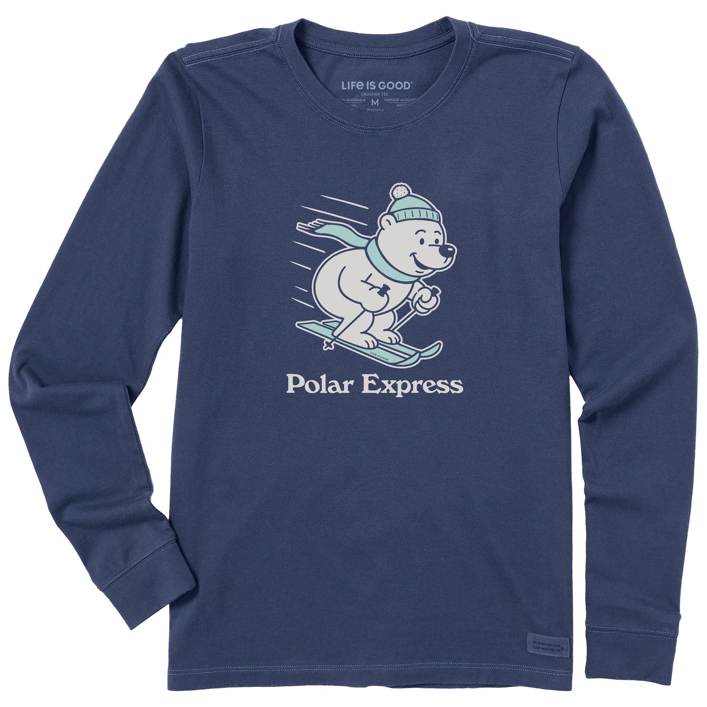 Women's Polar Express Bear Long Sleeve Crusher Tee