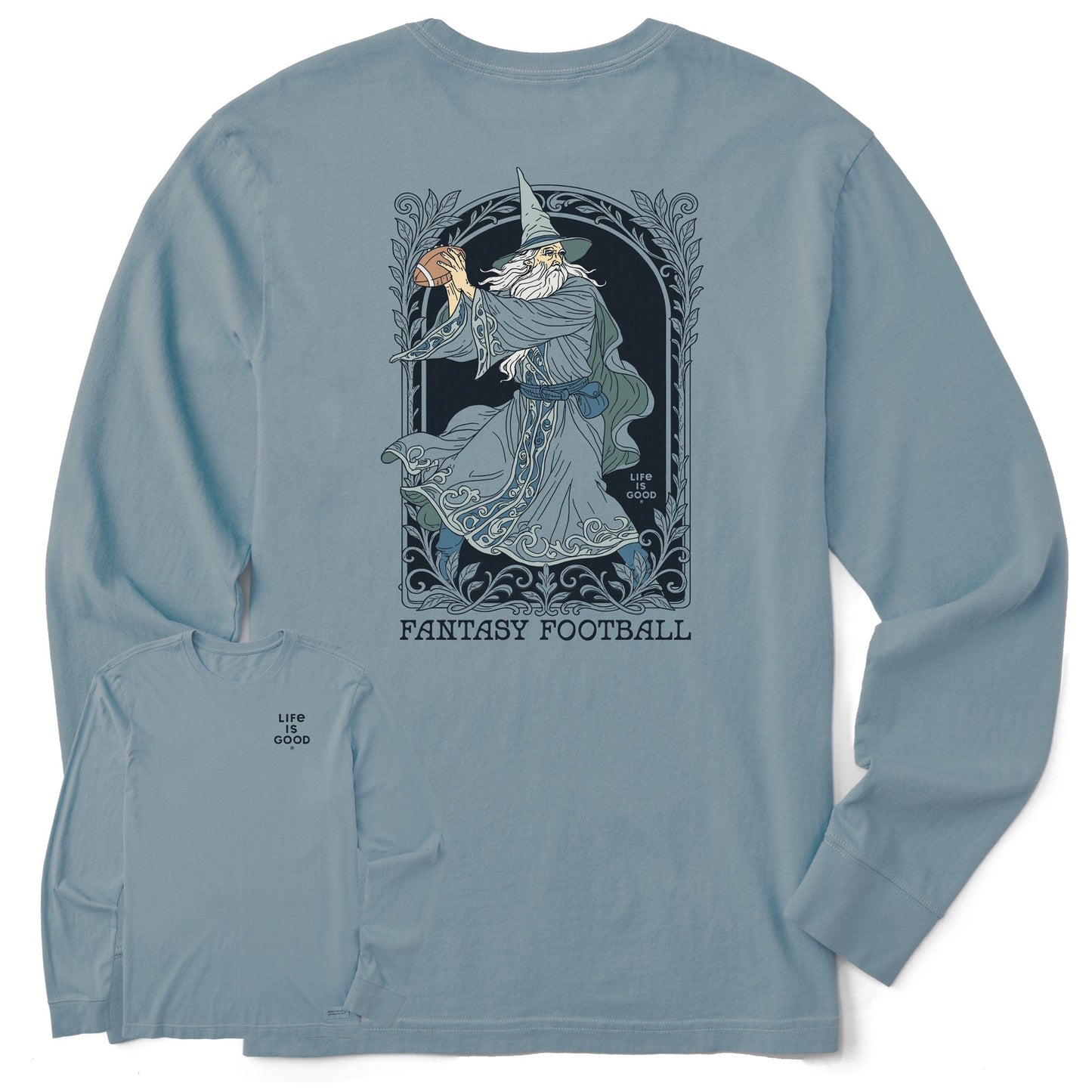 Men's Fantasy Football Wizard QB Long Sleeve Crusher Tee