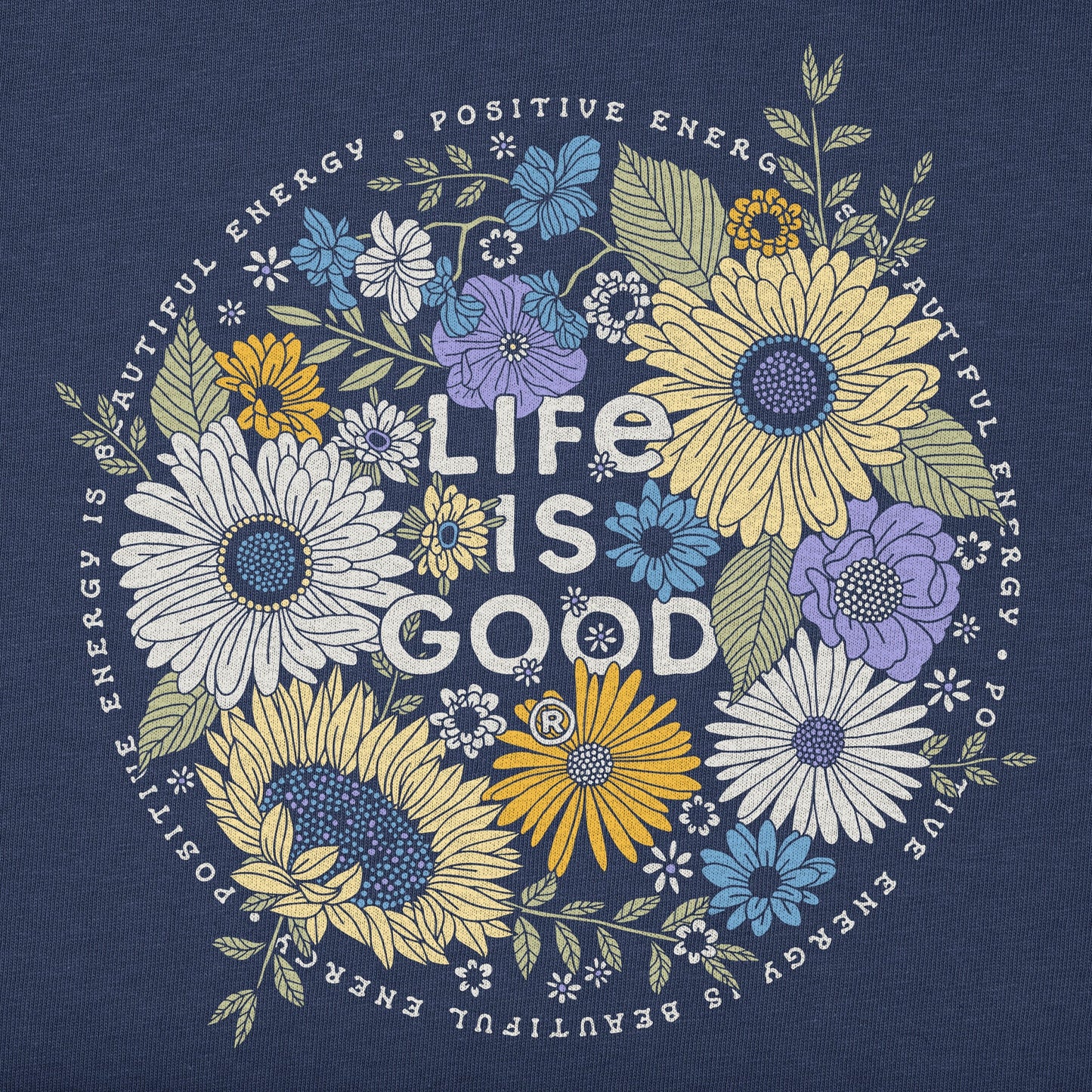 Women's Positive Energy Flowers Short Sleeve Crusher Boxy Tee