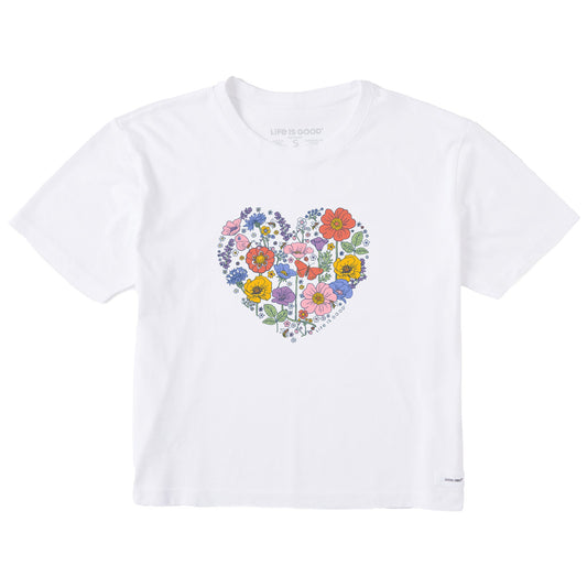 Women's My Wildflower Heart Short Sleeve Crusher Boxy Tee