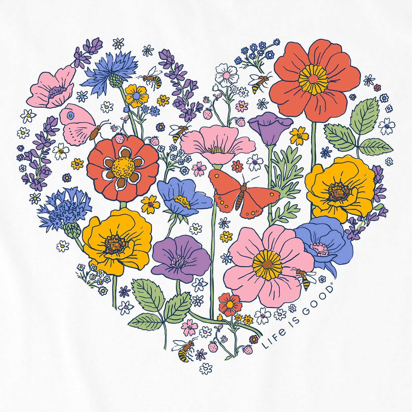 Women's My Wildflower Heart Short Sleeve Crusher Boxy Tee