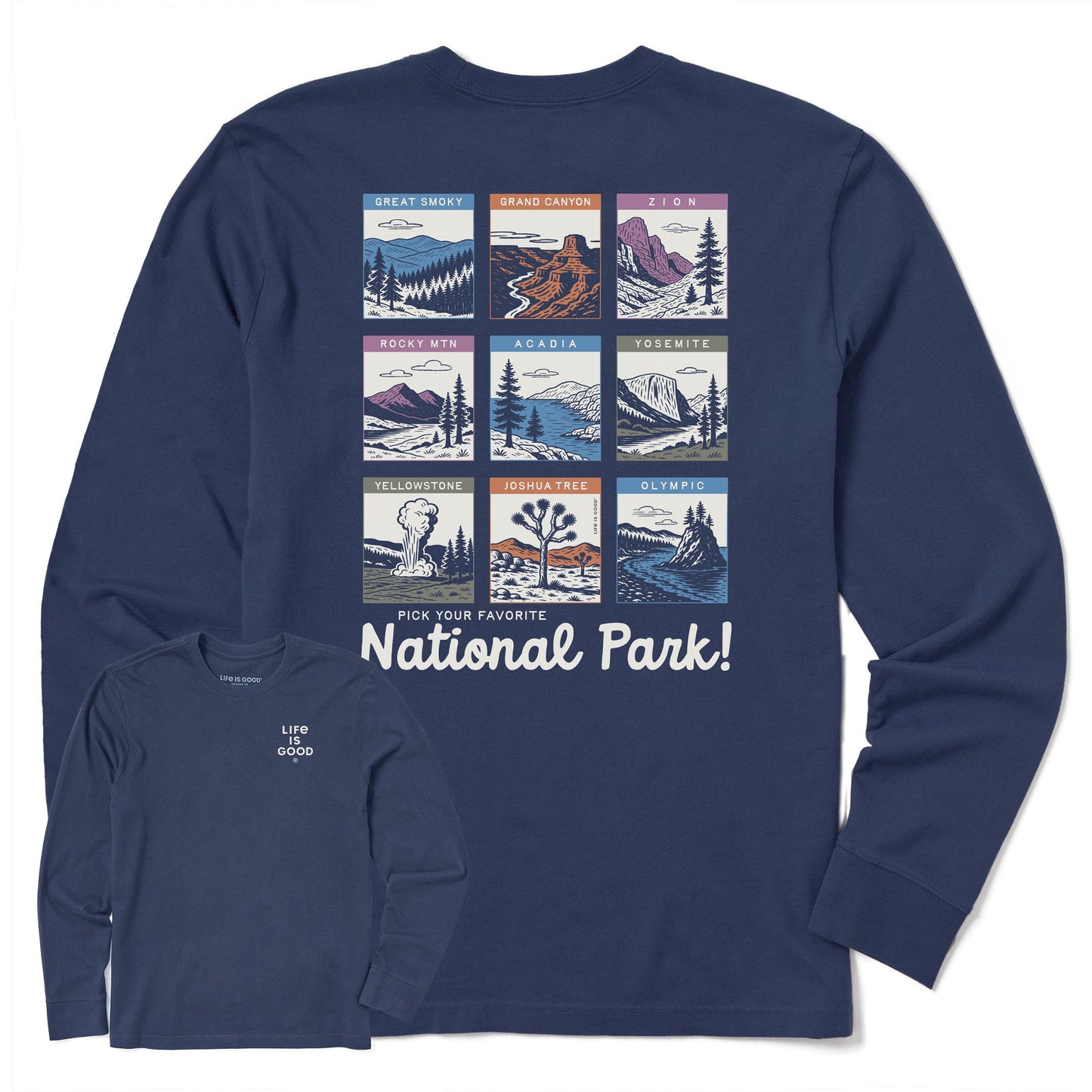 Men's Pick Your Favorite National Park Long Sleeve Crusher Tee