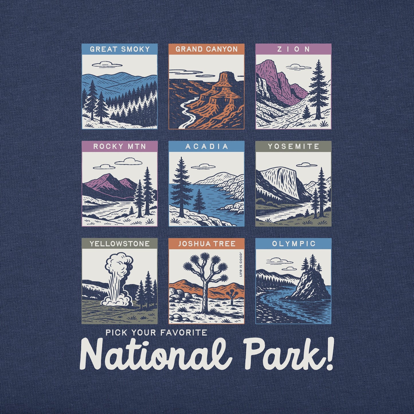 Men's Pick Your Favorite National Park Long Sleeve Crusher Tee