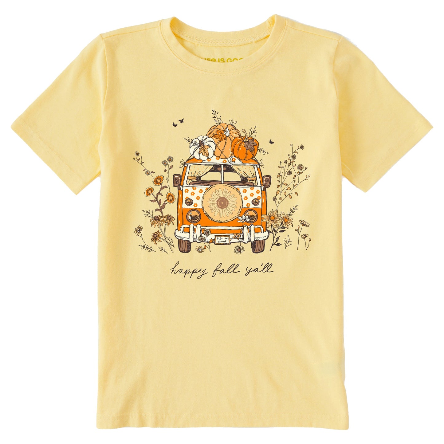 Kids Happy Fall Yall Van Short Sleeve Crusher Tee