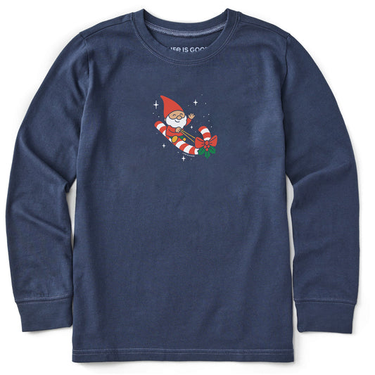 Kids Gnome on a Cane Long Sleeve Crusher Tee