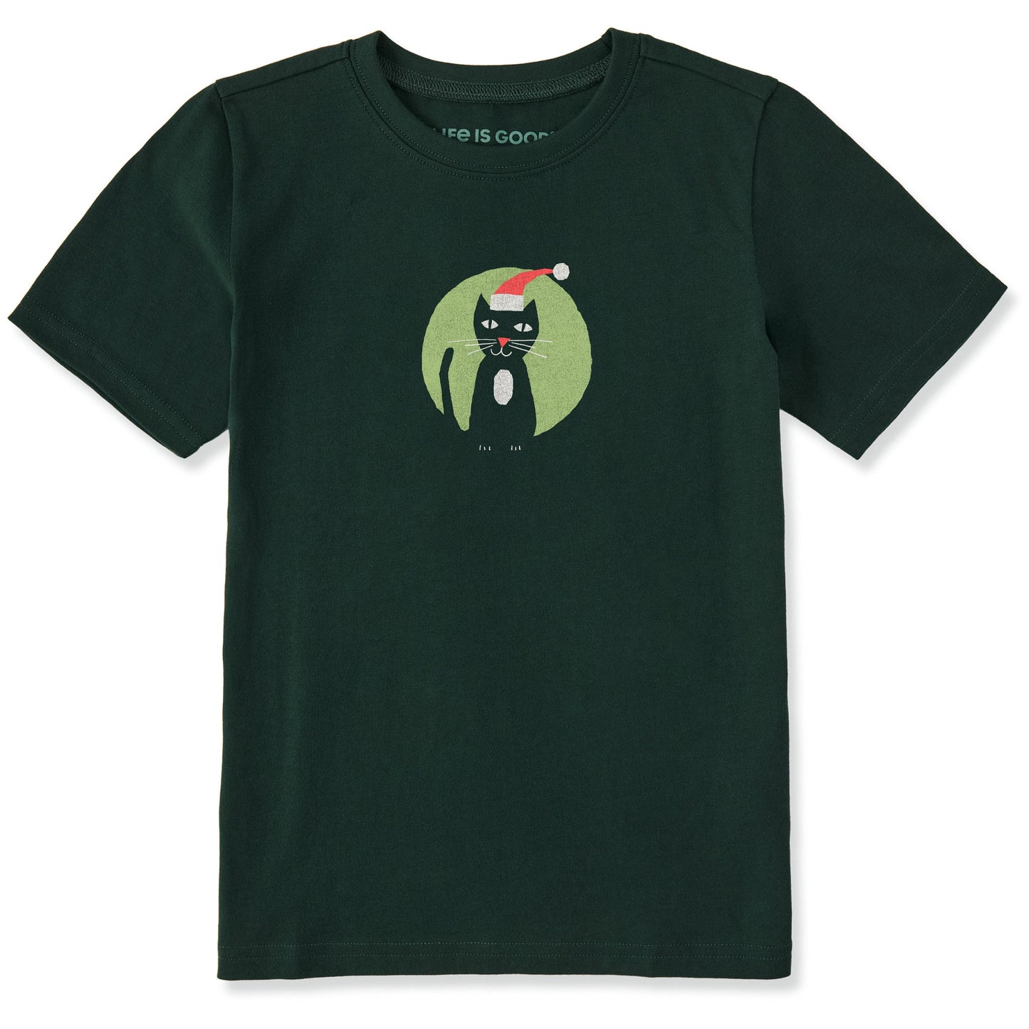 Kids Little Santa Cat Short Sleeve Crusher Tee