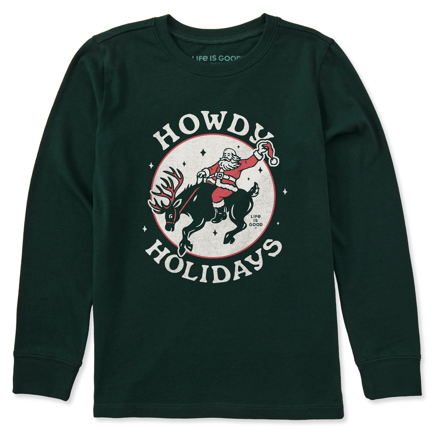 Kids Howdy Holidays Long Sleeve Crusher Tee