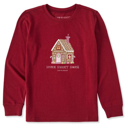 Kids Home Sweet Home Gingerbread Long Sleeve Crusher Tee