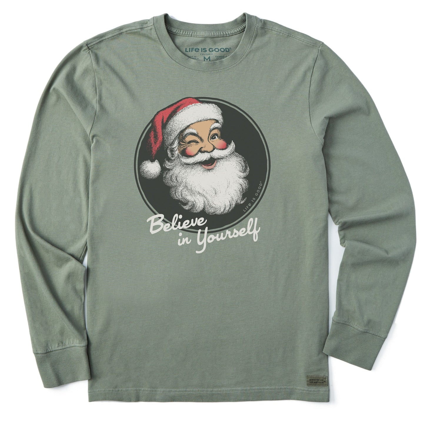 Men's Believe in Yourself Santa Long Sleeve Crusher Tee