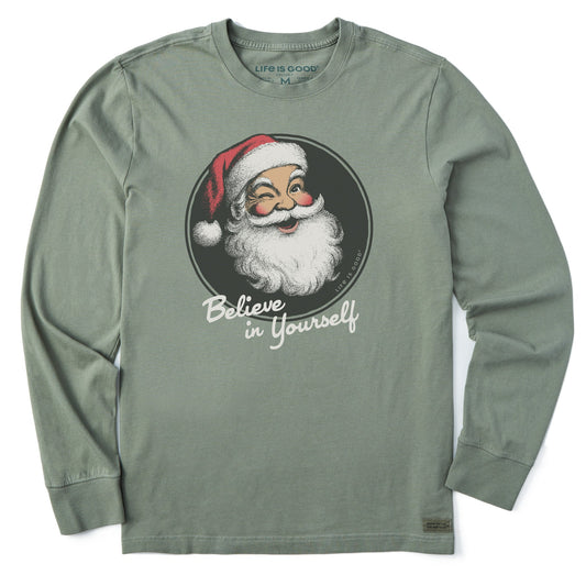 Men's Believe in Yourself Santa Long Sleeve Crusher Tee