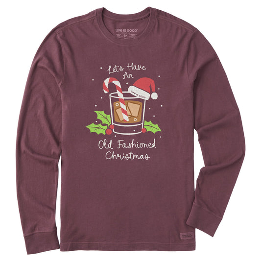 Men's Let's Have an Old Fashioned Christmas Long Sleeve Crusher Tee