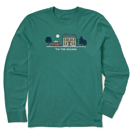 Men's Tis the Season Christmas Vista Long Sleeve Crusher Tee