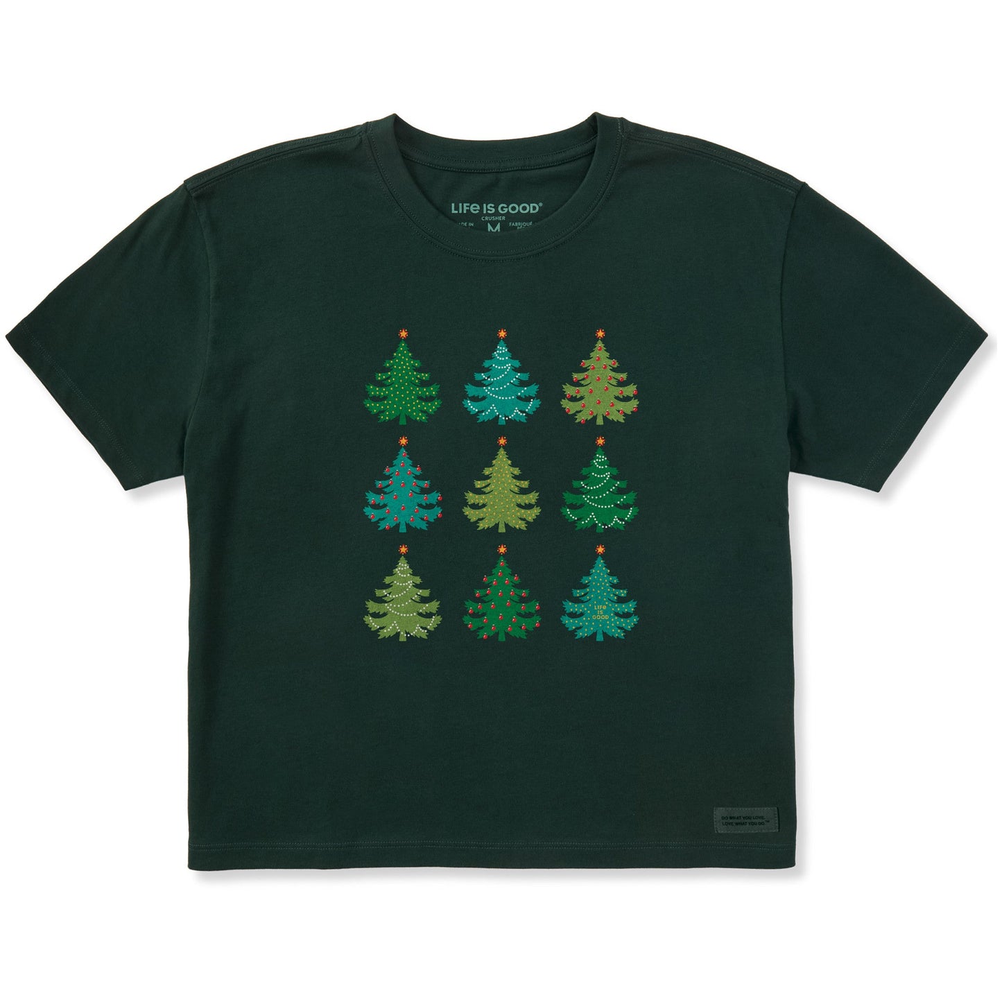 Women's Nine Christmas Trees Short Sleeve Crusher Boxy Tee