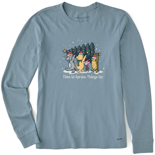 Women's Time to Spruce Things Up Winnie Long Sleeve Crusher Tee