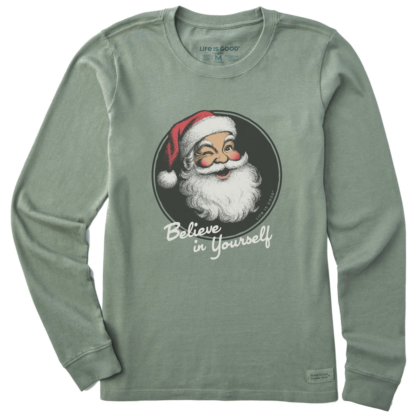 Women's Believe in Yourself Santa Long Sleeve Crusher Tee