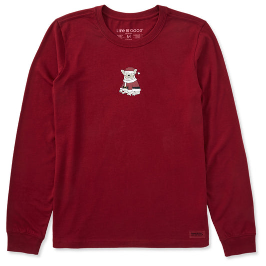 Women's Santa Frenchie Long Sleeve Crusher Tee
