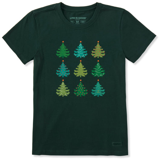Women's Nine Christmas Trees Short Sleeve Crusher Tee