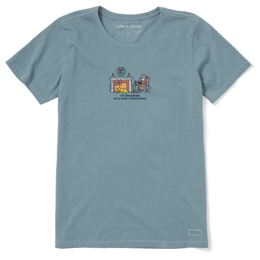 Women's Dreaming of a Quiet Christmas Short Sleeve Crusher Tee