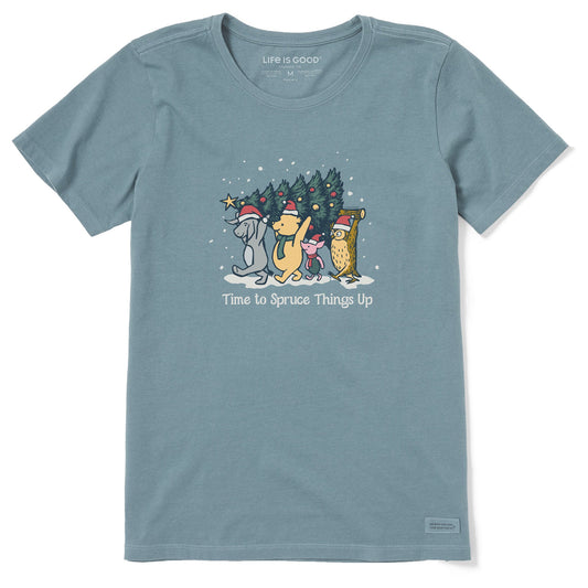 Women's Time to Spruce Things Up Winnie Short Sleeve Crusher Tee