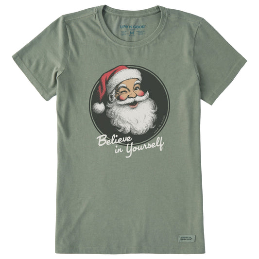 Women's Believe in Yourself Santa Short Sleeve Crusher Tee