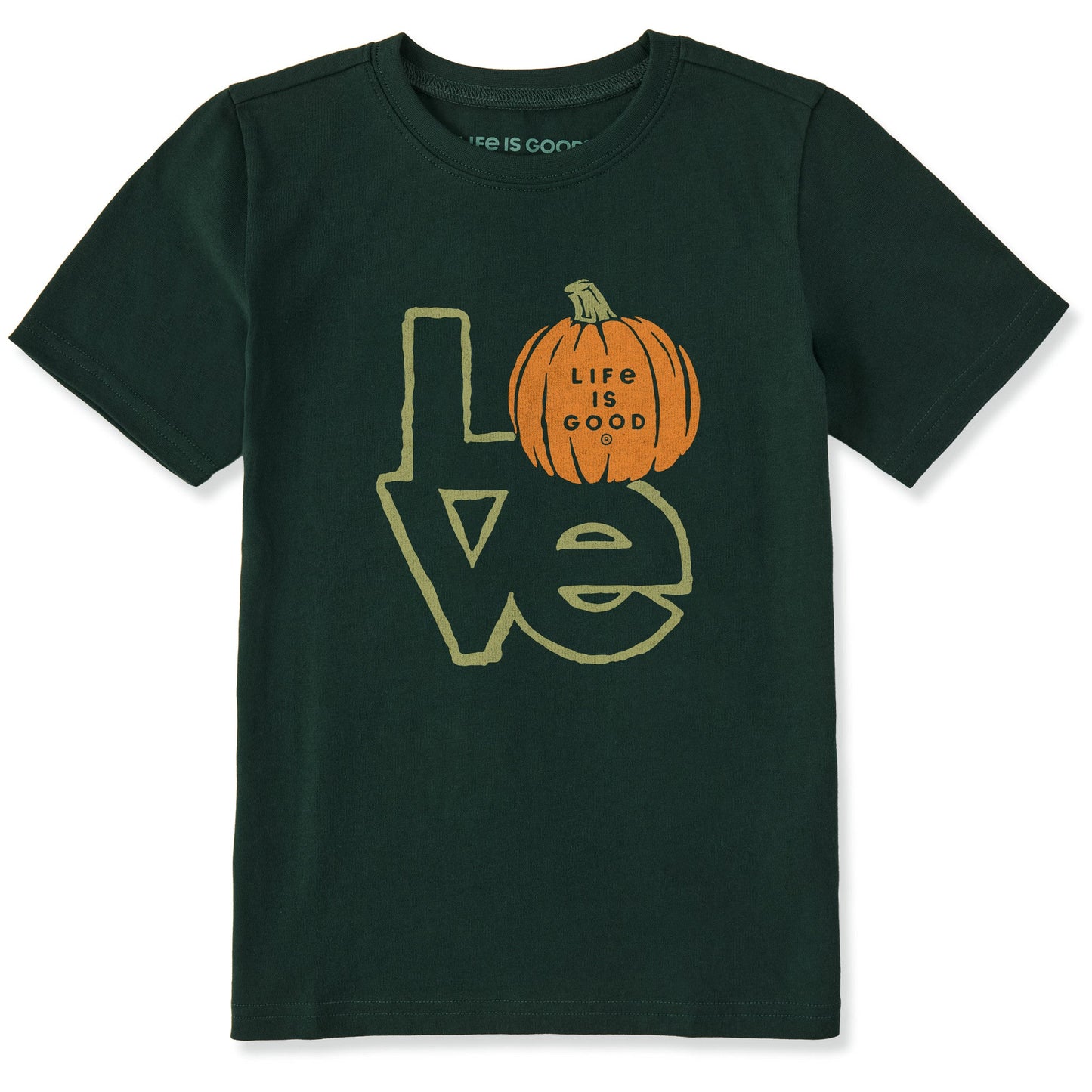 Kids Pumpkin Love Stack Short Sleeve Crusher Tee